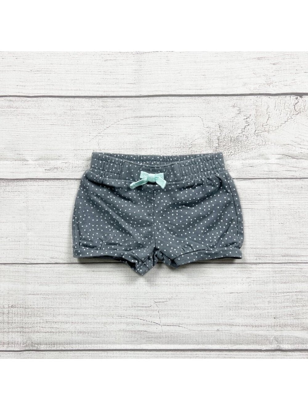 Jumping Beans Baby Girls Gray Polka Dot Shorts Bow Accent 0-3 Months